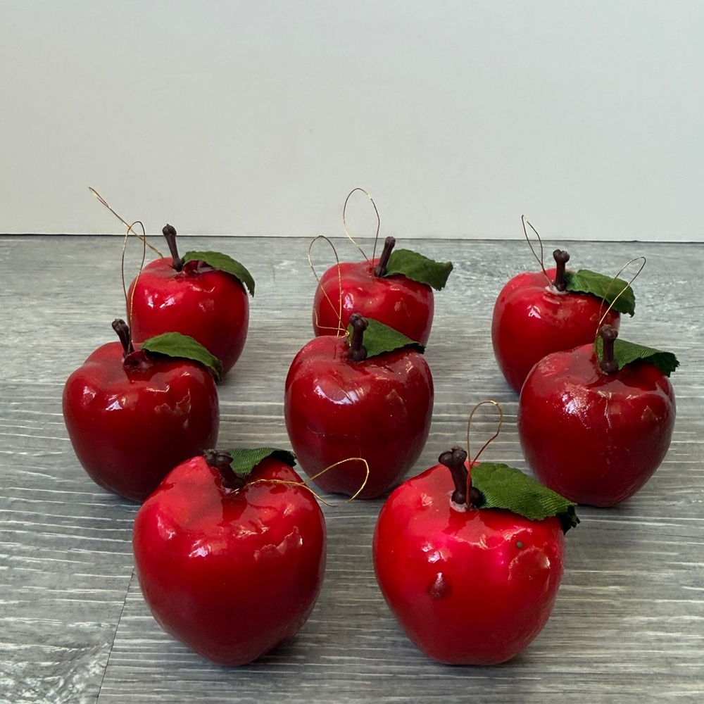 8 x vintage apple Christmas tree decorations